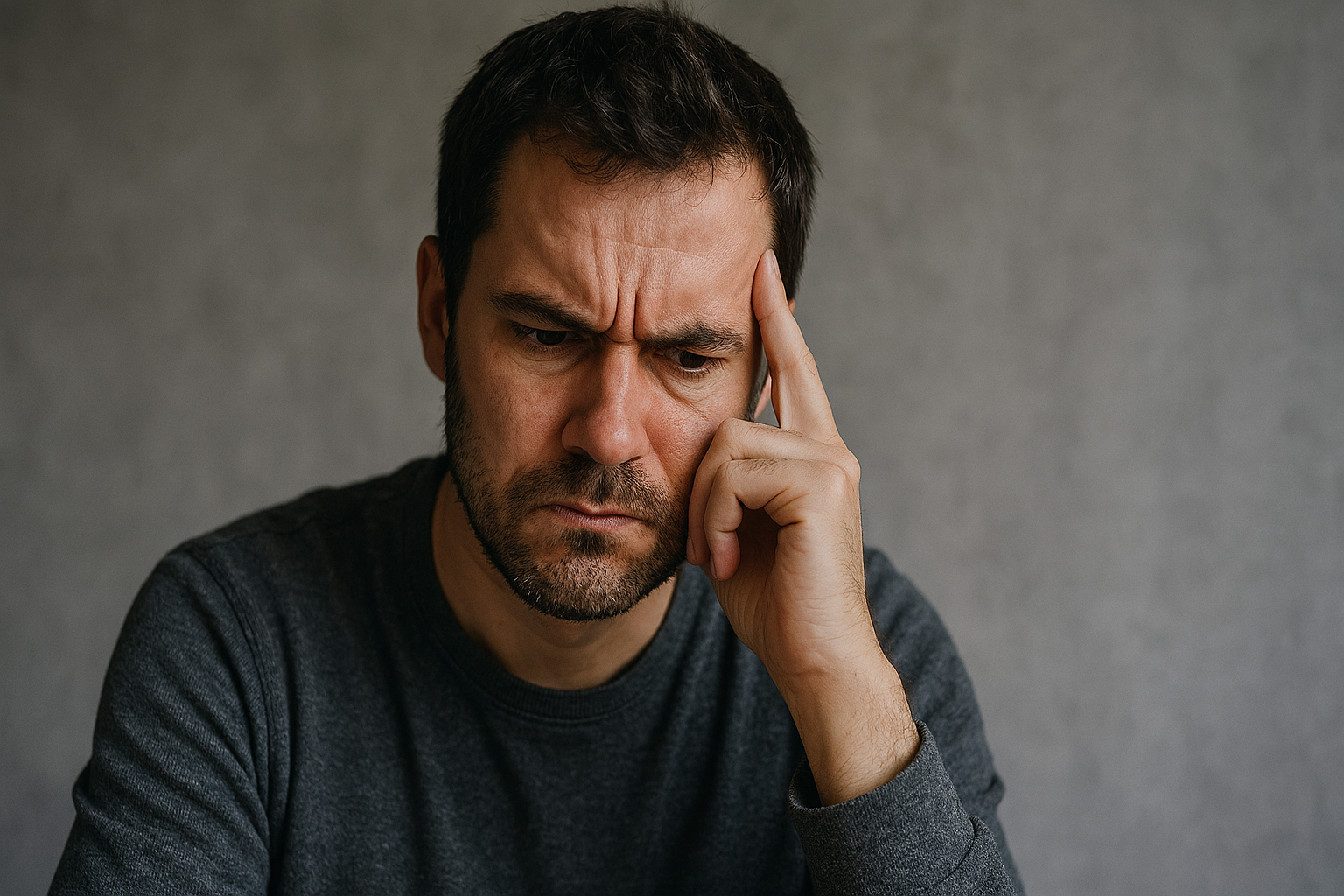 Homme en pleine réflexion